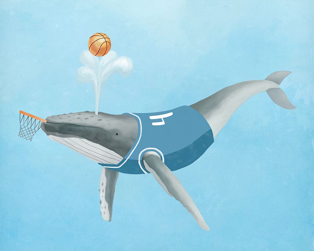 Basketball Whale art print by Lucca Sheppard for $57.95 CAD