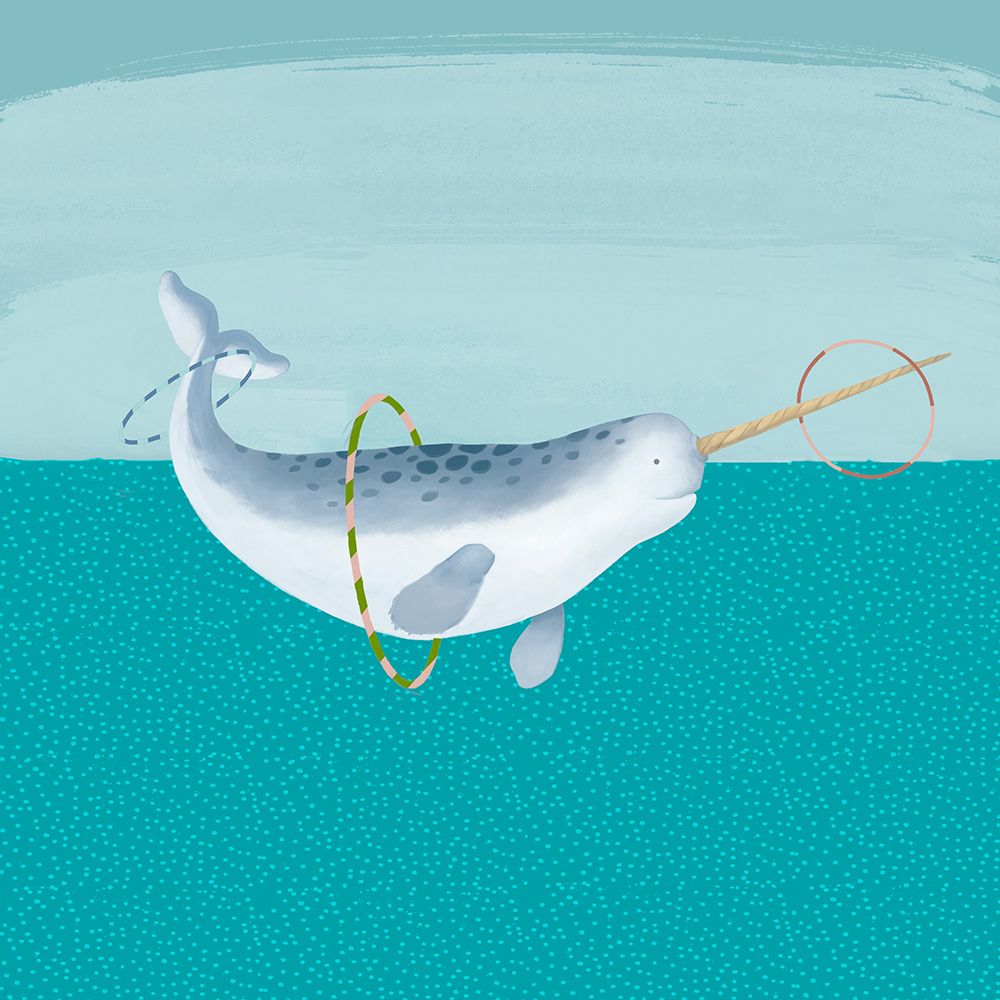 Hula Hoops Whale art print by Lucca Sheppard for $57.95 CAD