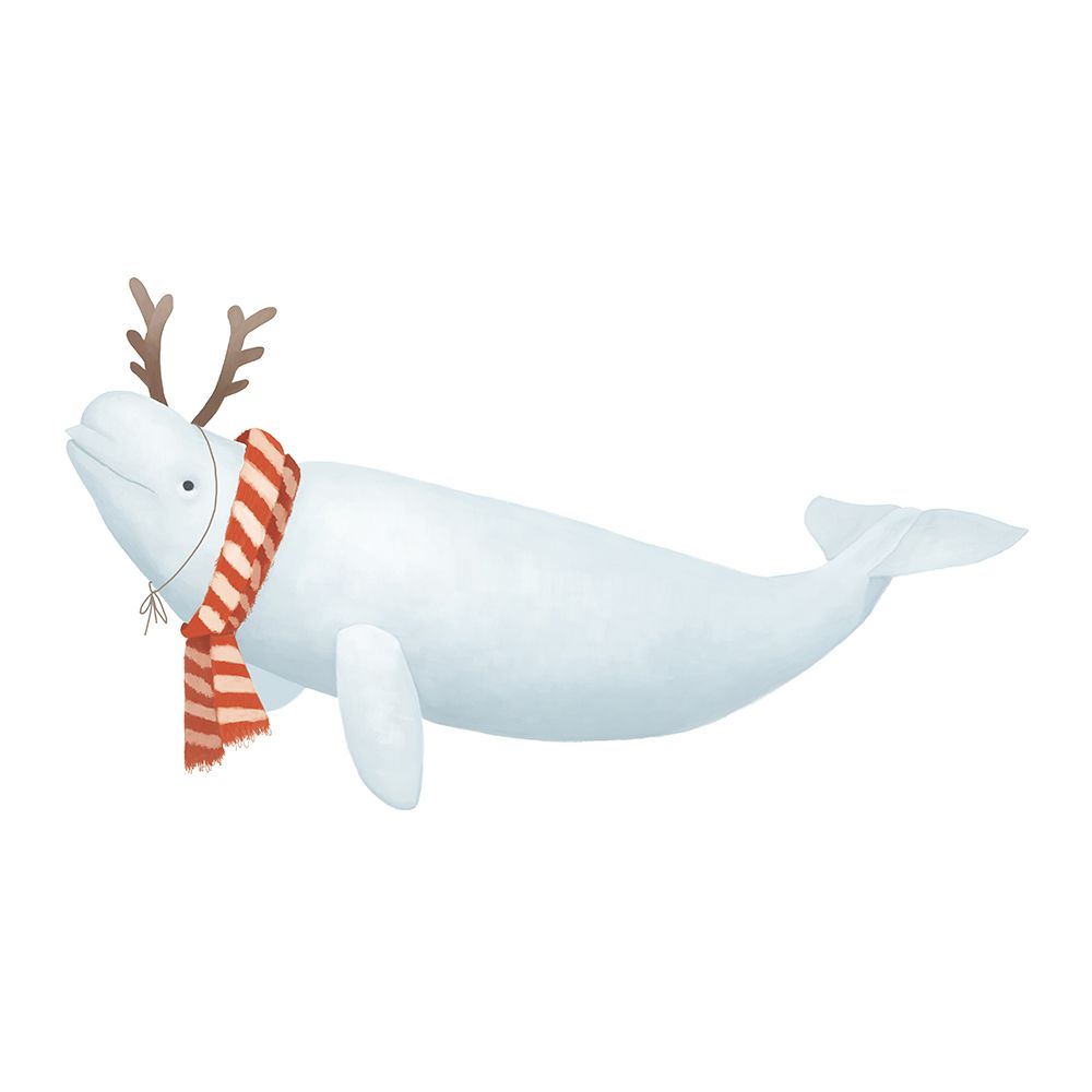 Christmas Whale Beluga art print by Lucca Sheppard for $57.95 CAD