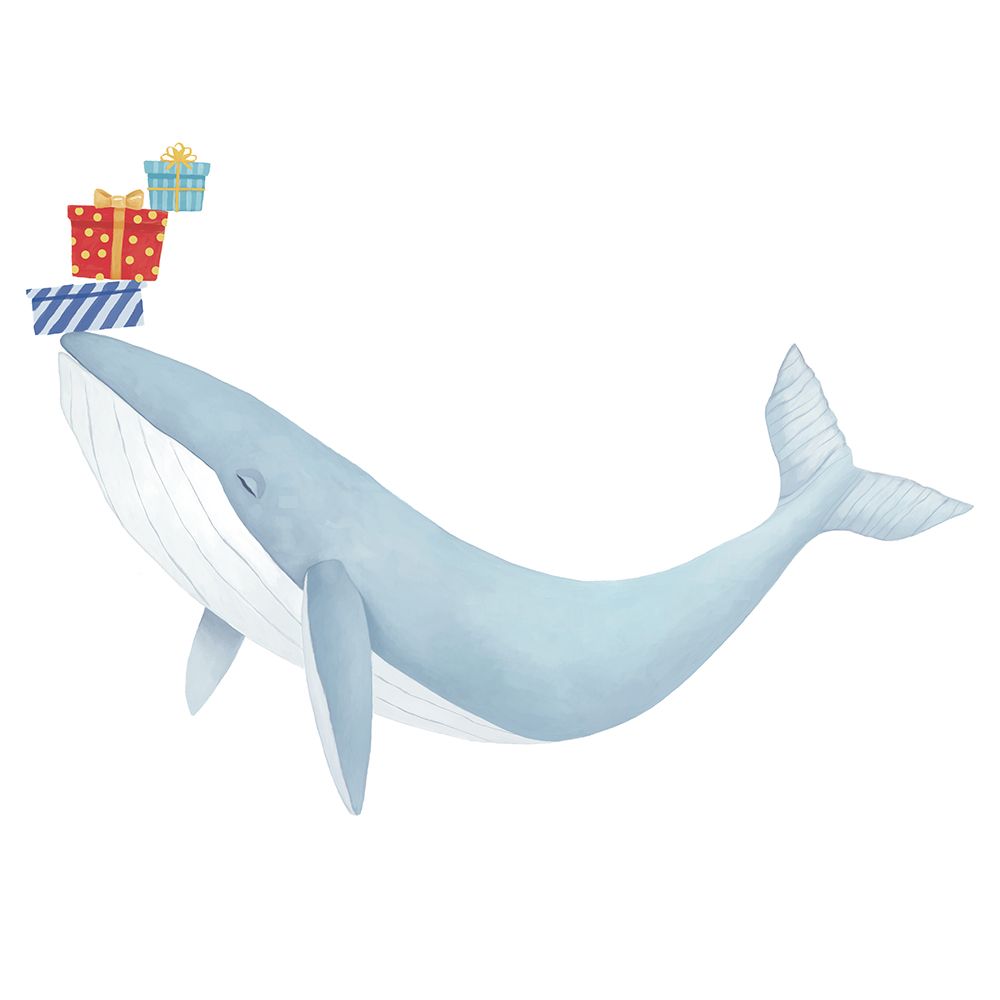 Christmas Whale Blue art print by Lucca Sheppard for $57.95 CAD