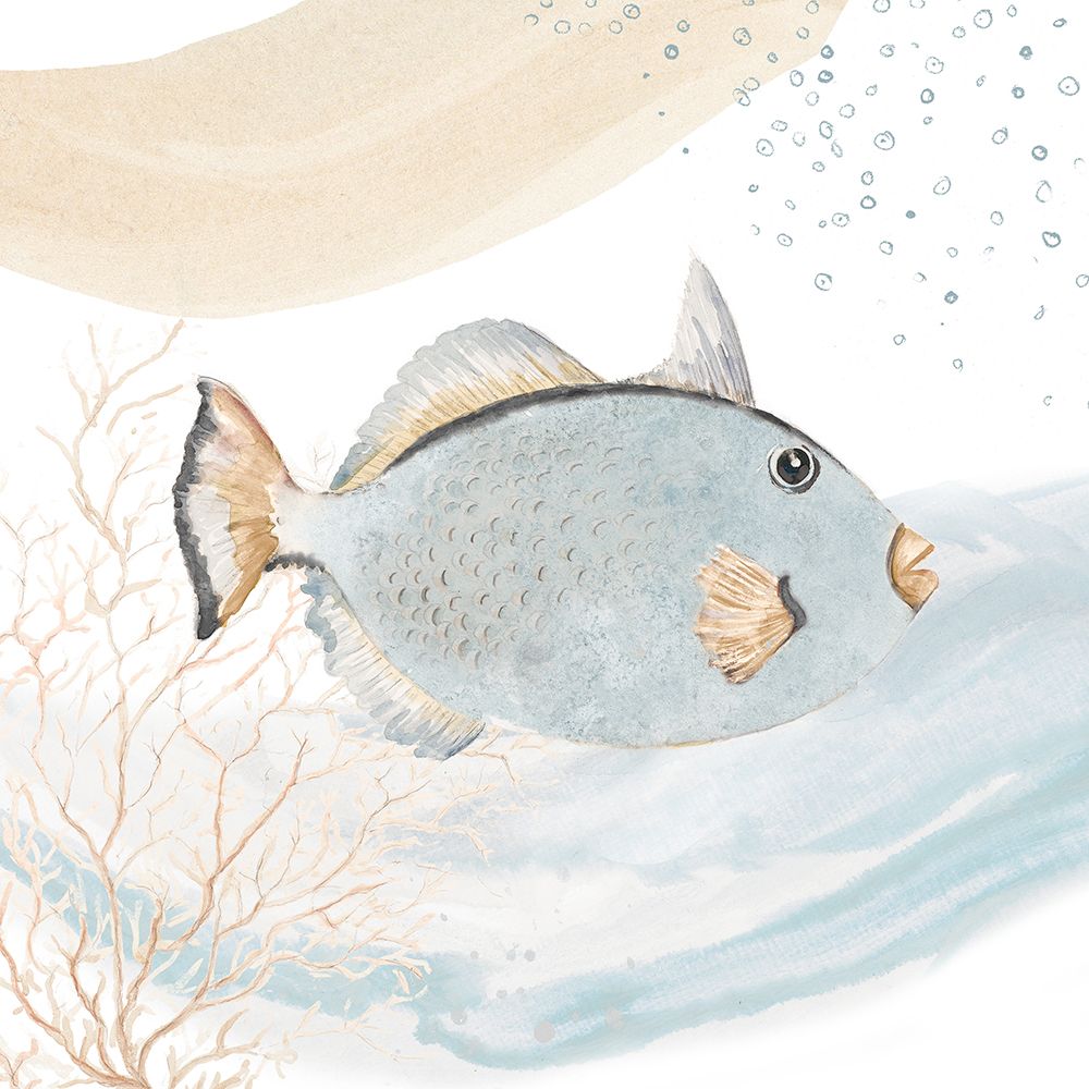 Ocean Oasis Waves Blue Fish art print by Patricia Pinto for $57.95 CAD