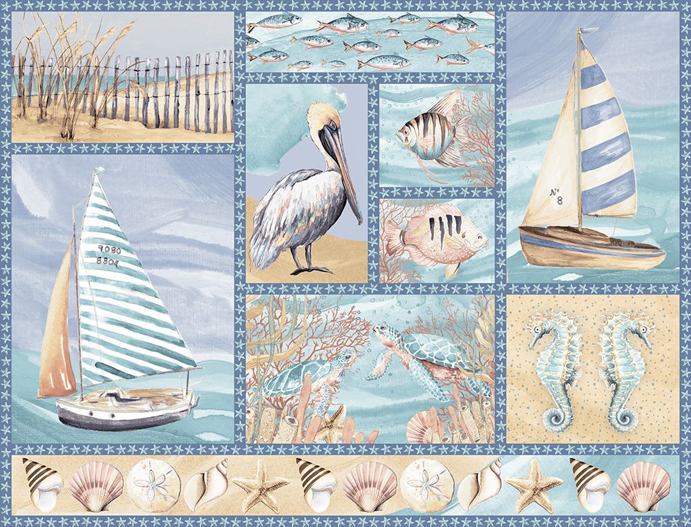 Beach Collage art print by Patricia Pinto for $57.95 CAD