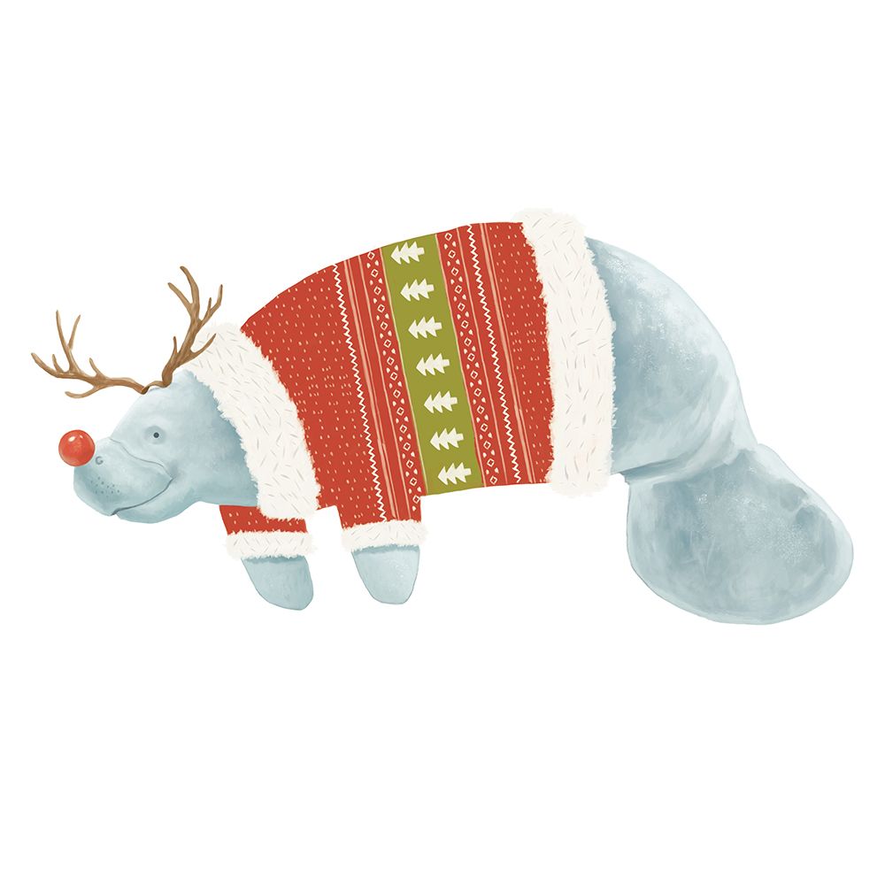 Jolly Christmas Manatee II art print by Lucca Sheppard for $57.95 CAD