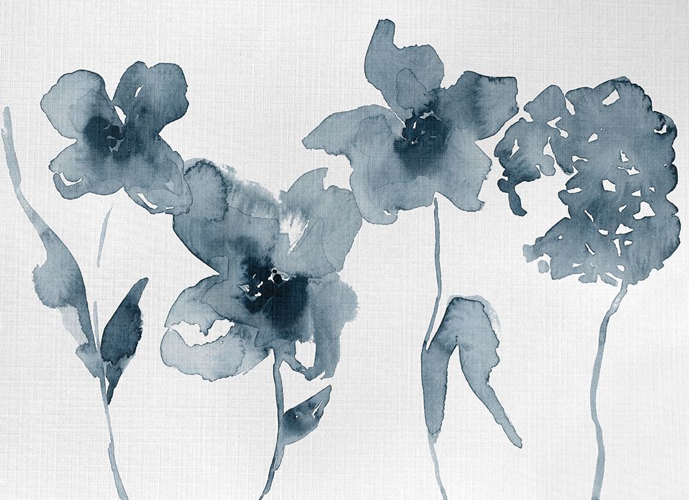 Blue Flowers On Linen art print by Lucille Price for $57.95 CAD