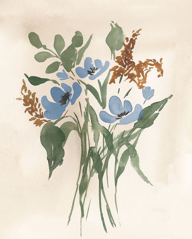 Blue Autumn Cosmos I art print by Lucille Price for $57.95 CAD