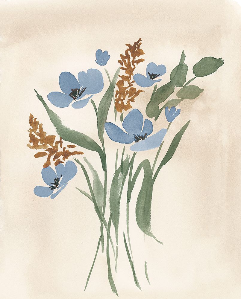 Blue Autumn Cosmos II art print by Lucille Price for $57.95 CAD
