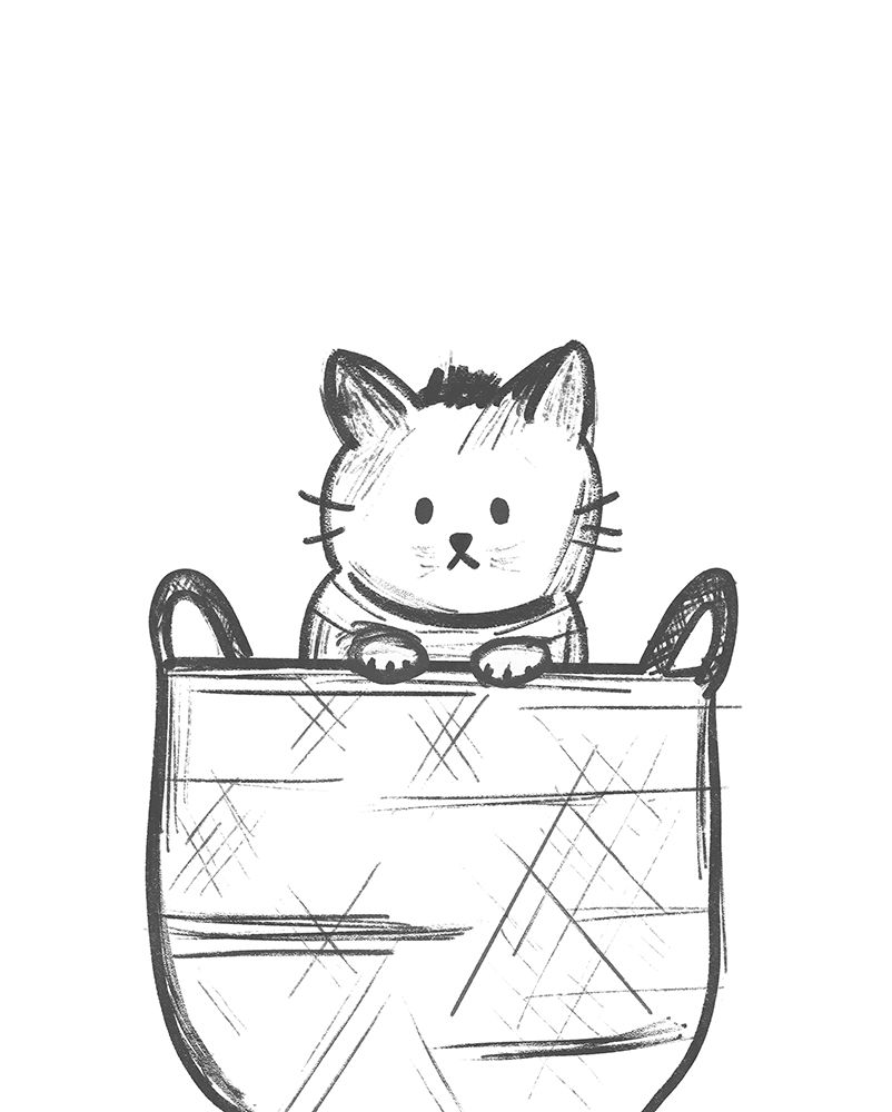 Kitty In A Basket art print by Anna Quach for $57.95 CAD