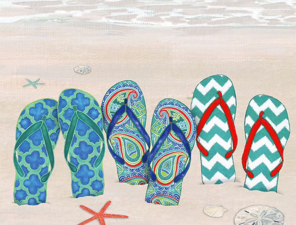 Fun Flip Flops In The Sand art print by Erica Christopher for $57.95 CAD