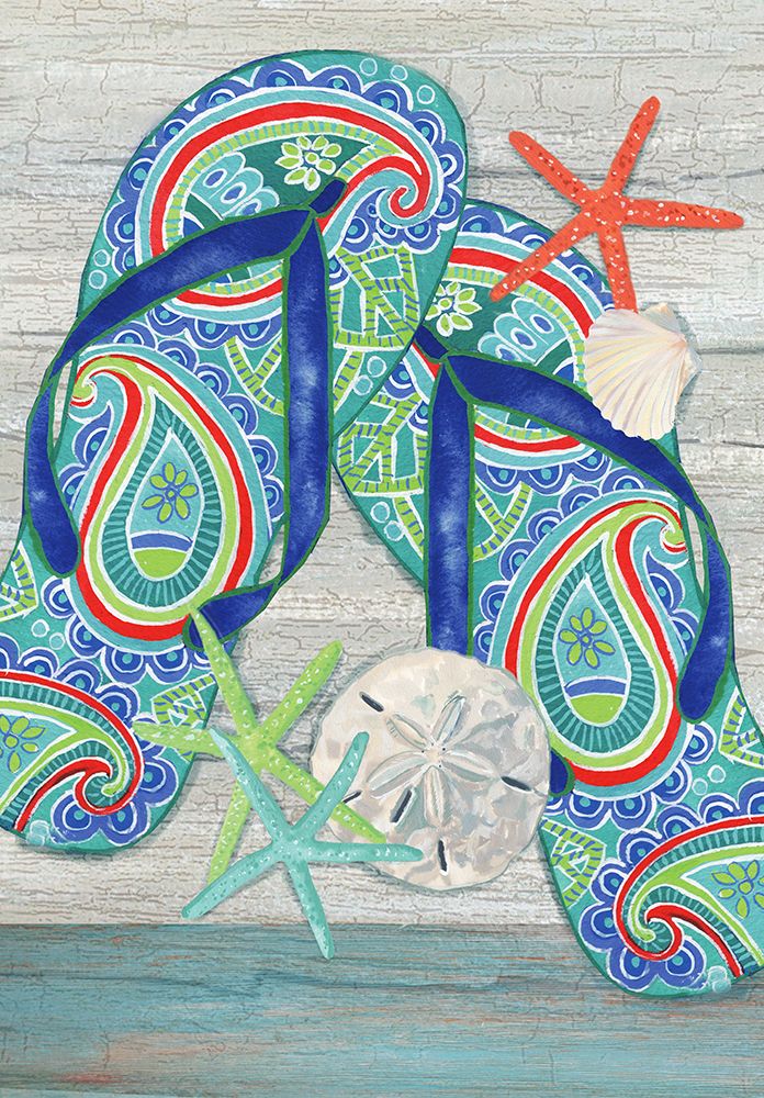 Flip Flops and Sea Creatures art print by Erica Christopher for $57.95 CAD