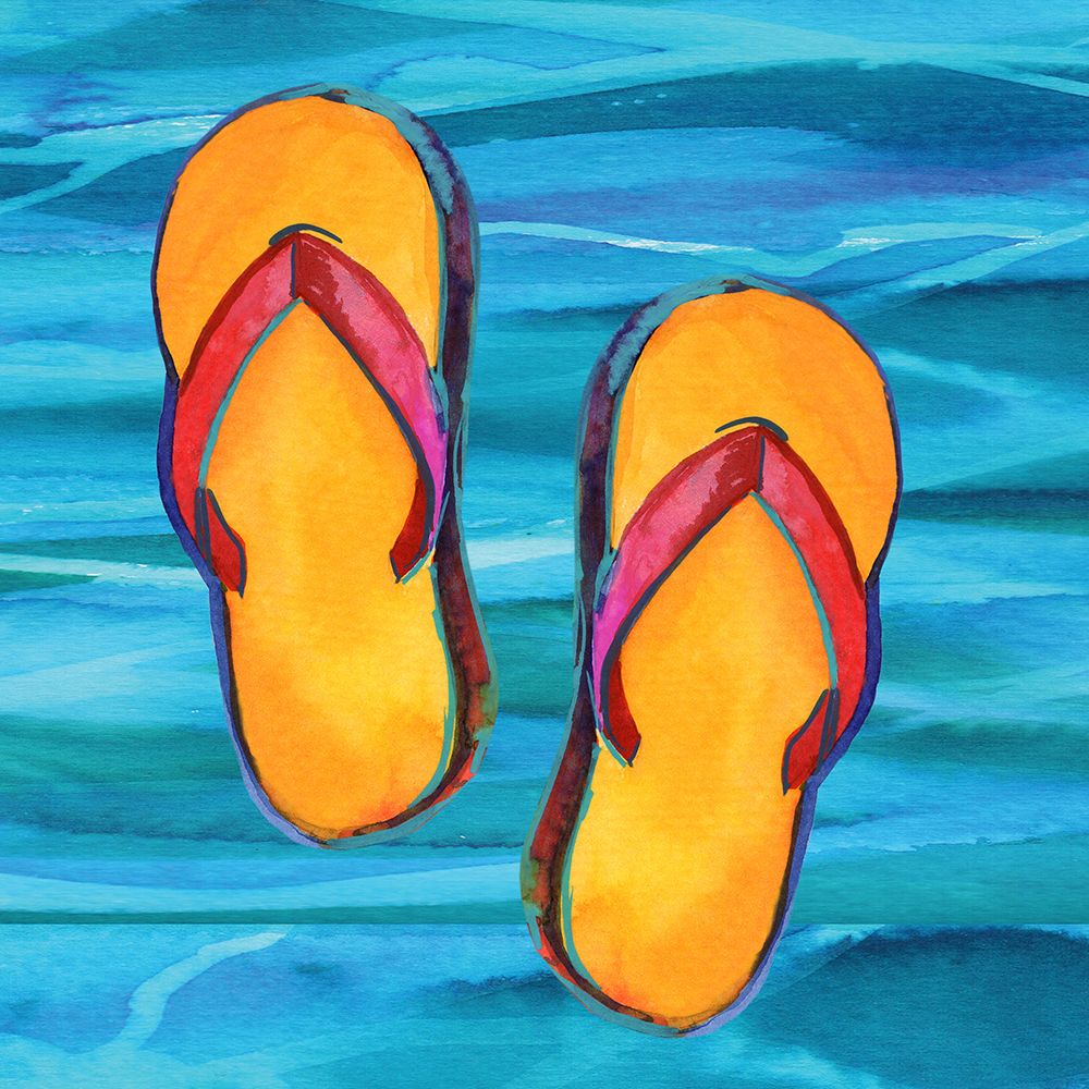 Flip Flop Swim I art print by Erica Christopher for $57.95 CAD