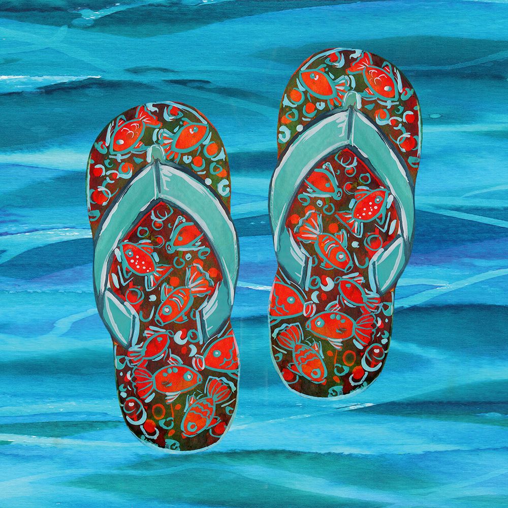 Flip Flop Swim II art print by Erica Christopher for $57.95 CAD