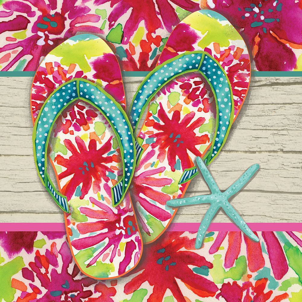 Flip Flop Paisley Fun Square art print by Erica Christopher for $57.95 CAD