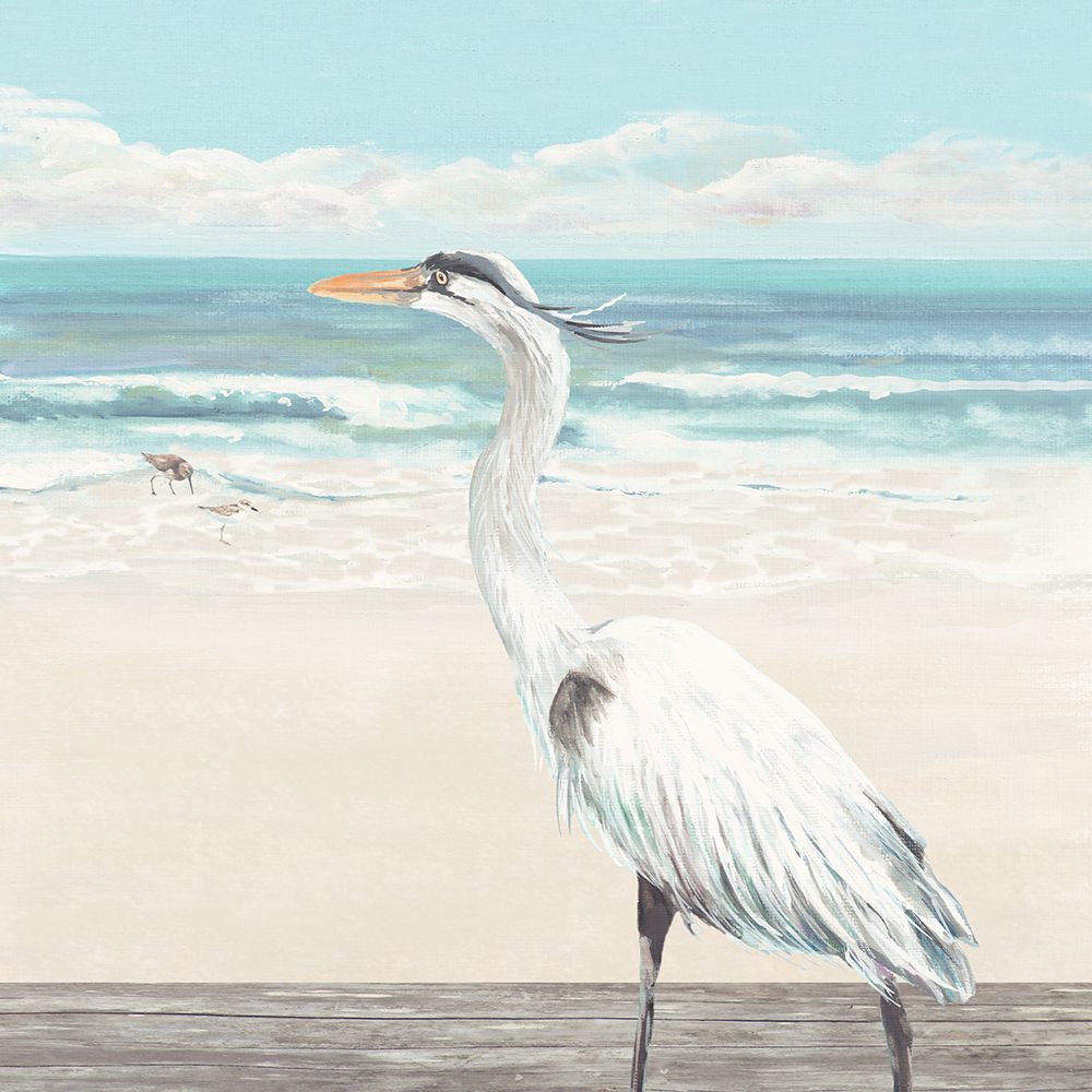 Egret On The Beach art print by Erica Christopher for $57.95 CAD