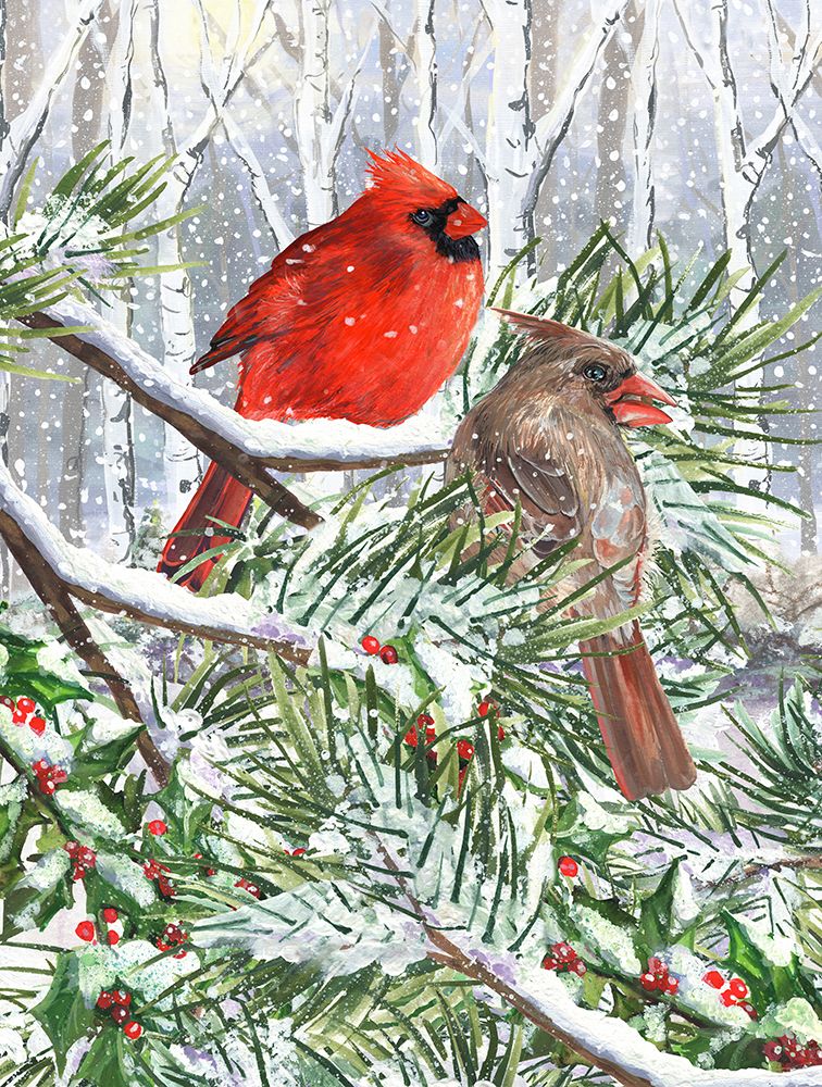 Holiday Cardinals art print by Erica Christopher for $57.95 CAD