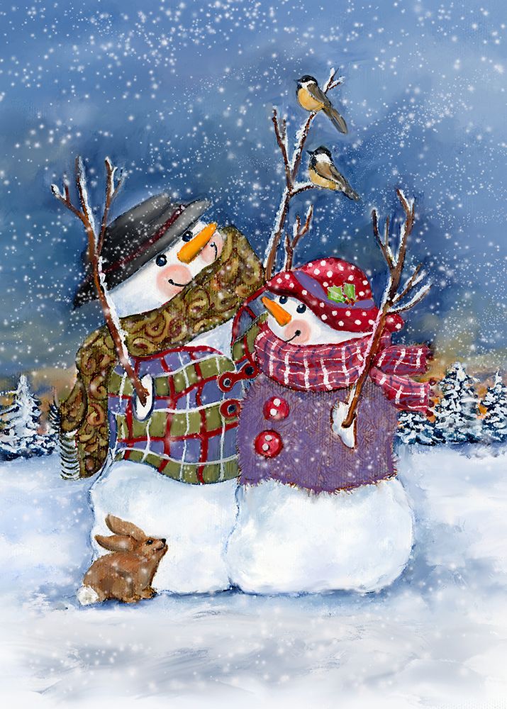 His and Her Snowmen art print by Erica Christopher for $57.95 CAD