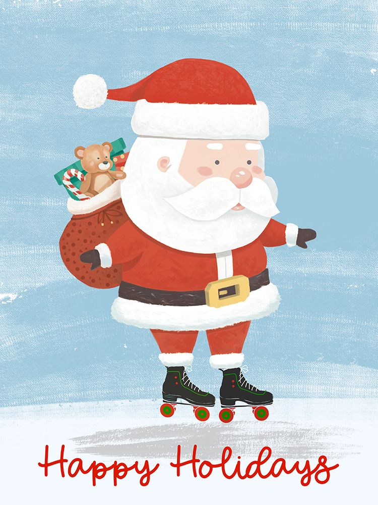 Roller Skating Santa art print by Lucca Sheppard for $57.95 CAD