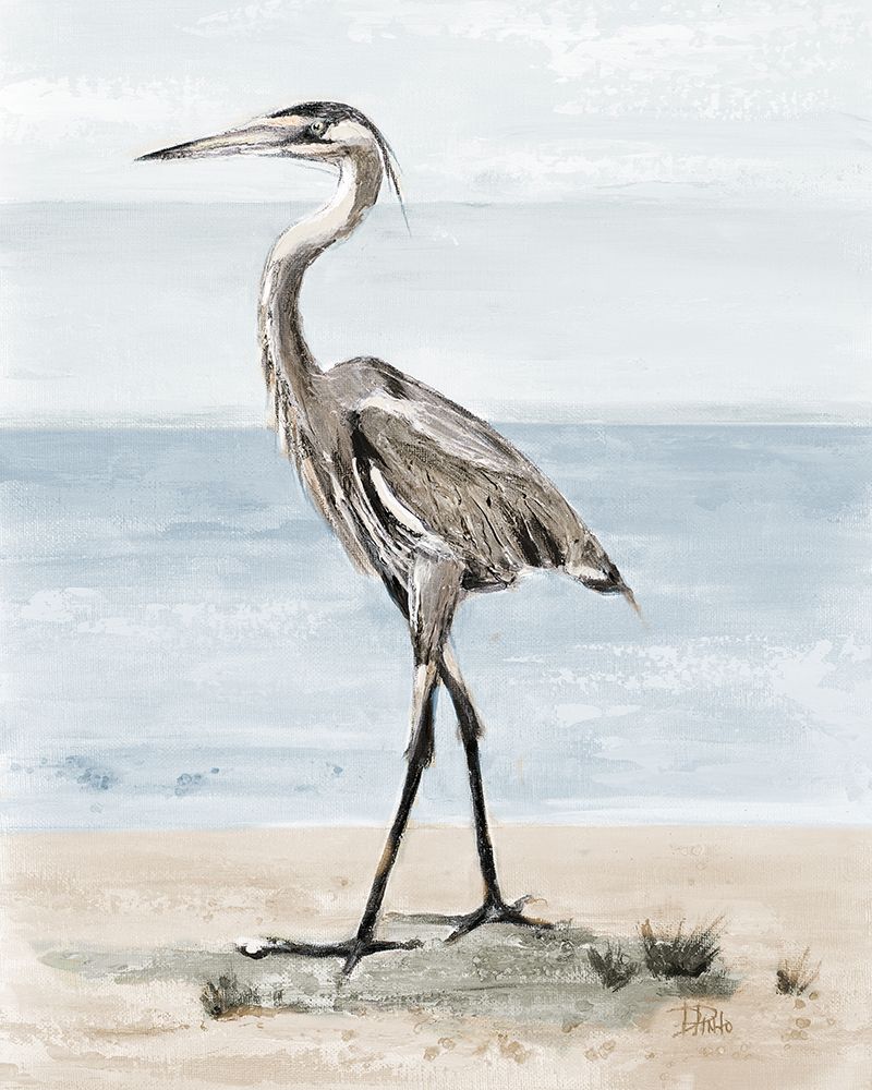 The New Egret on Blue art print by Patricia Pinto for $57.95 CAD