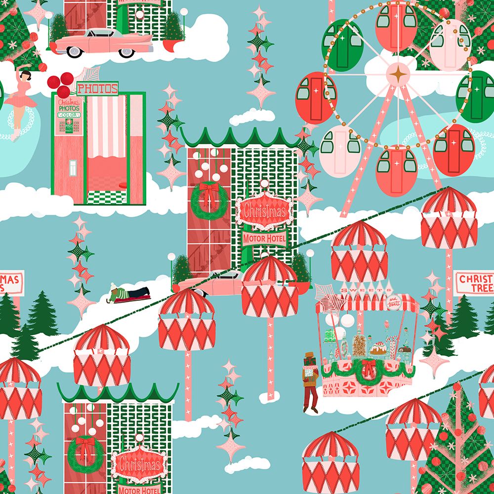 Retro Christmas Fair I art print by Jen Bucheli for $57.95 CAD