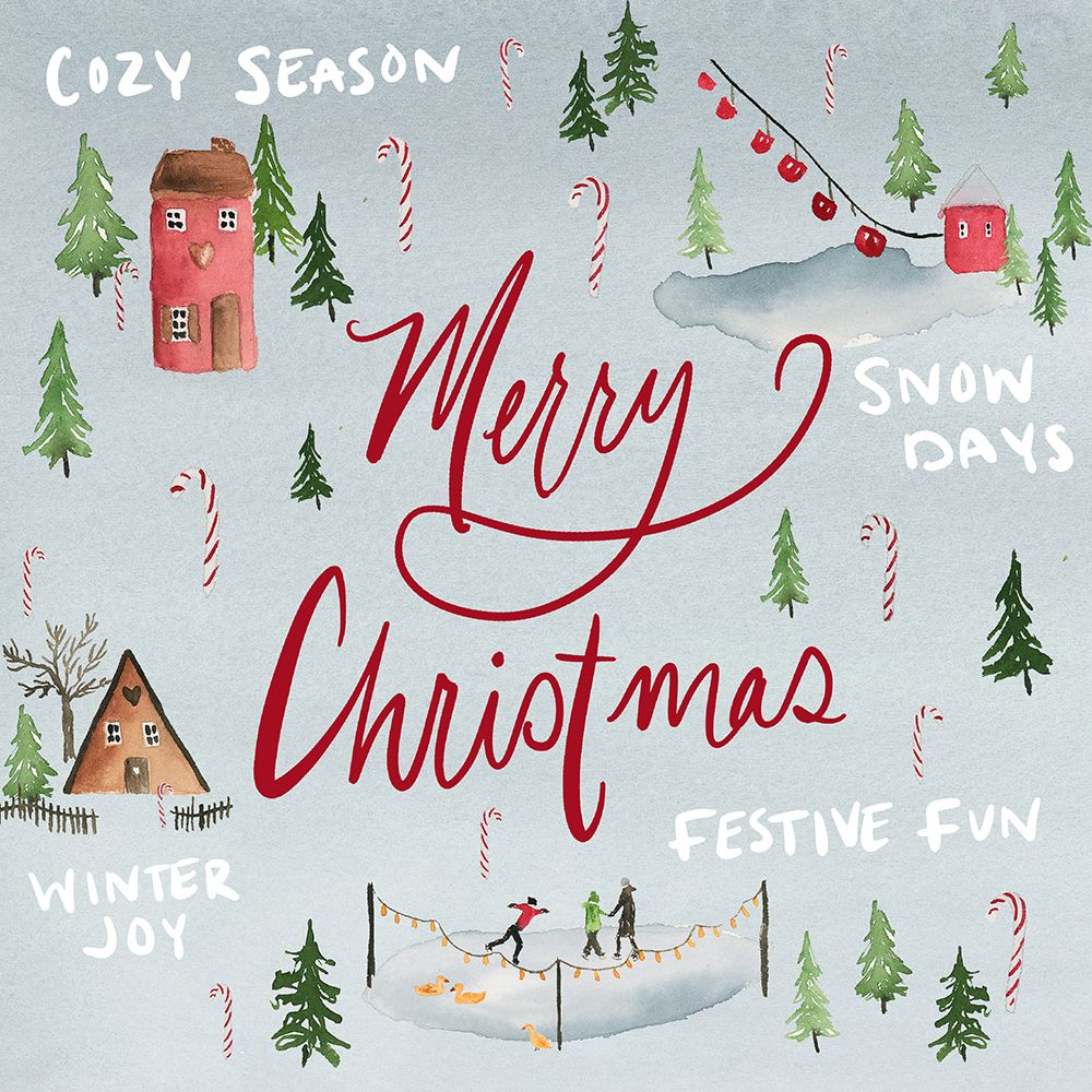 Cozy Season Merry Christmas art print by Lucille Price for $57.95 CAD
