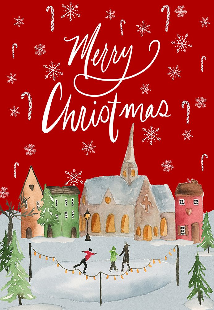 Cozy Town Merry Christmas art print by Lucille Price for $57.95 CAD
