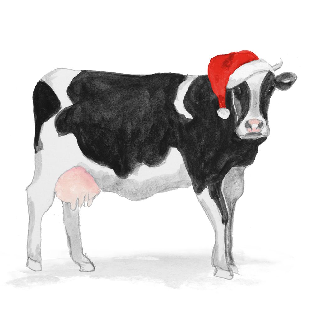 Christmas Cow art print by Patricia Pinto for $57.95 CAD