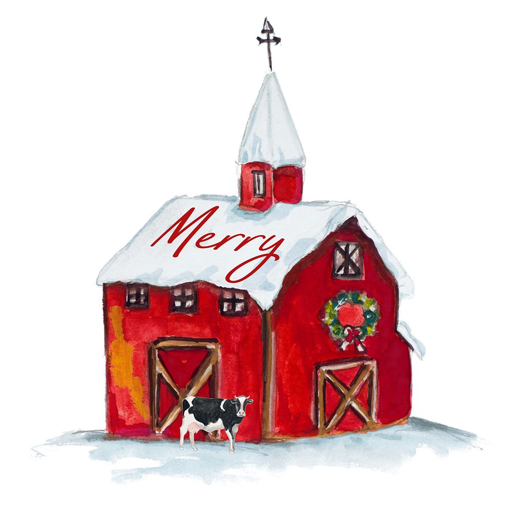 Small Town Merry Barn art print by Patricia Pinto for $57.95 CAD