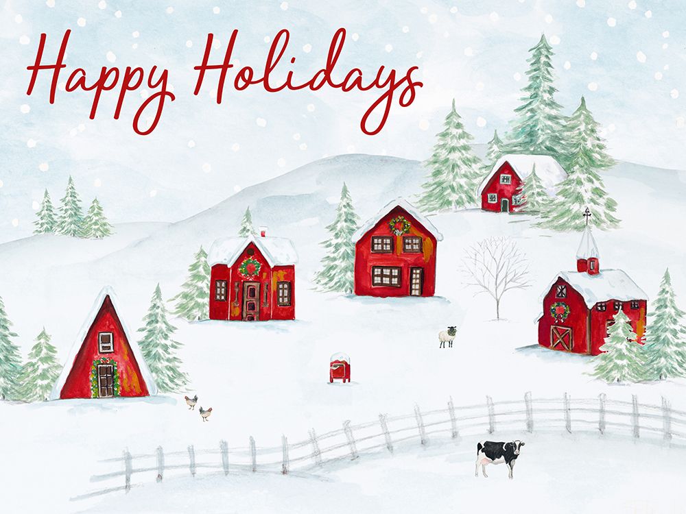 Small Town Happy Holidays art print by Patricia Pinto for $57.95 CAD