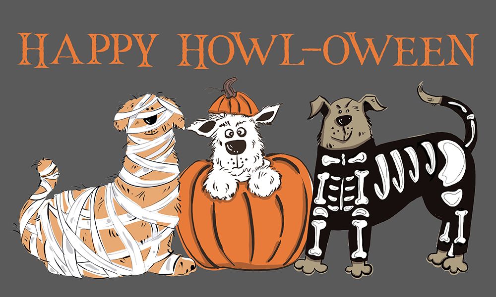 Happy Howl-OWEEN art print by Deidre Mosher for $57.95 CAD