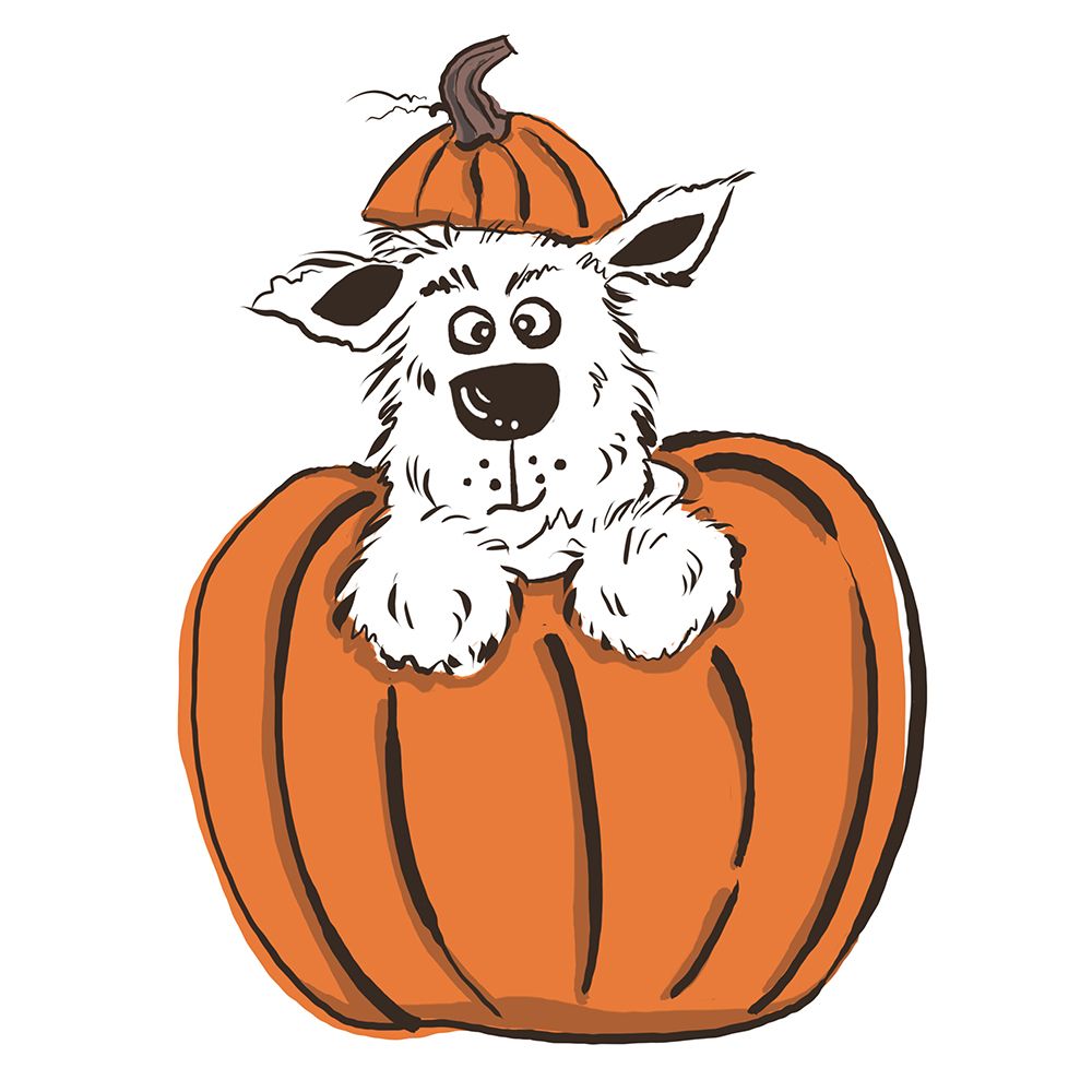 Startled Halloween Pup art print by Deidre Mosher for $57.95 CAD