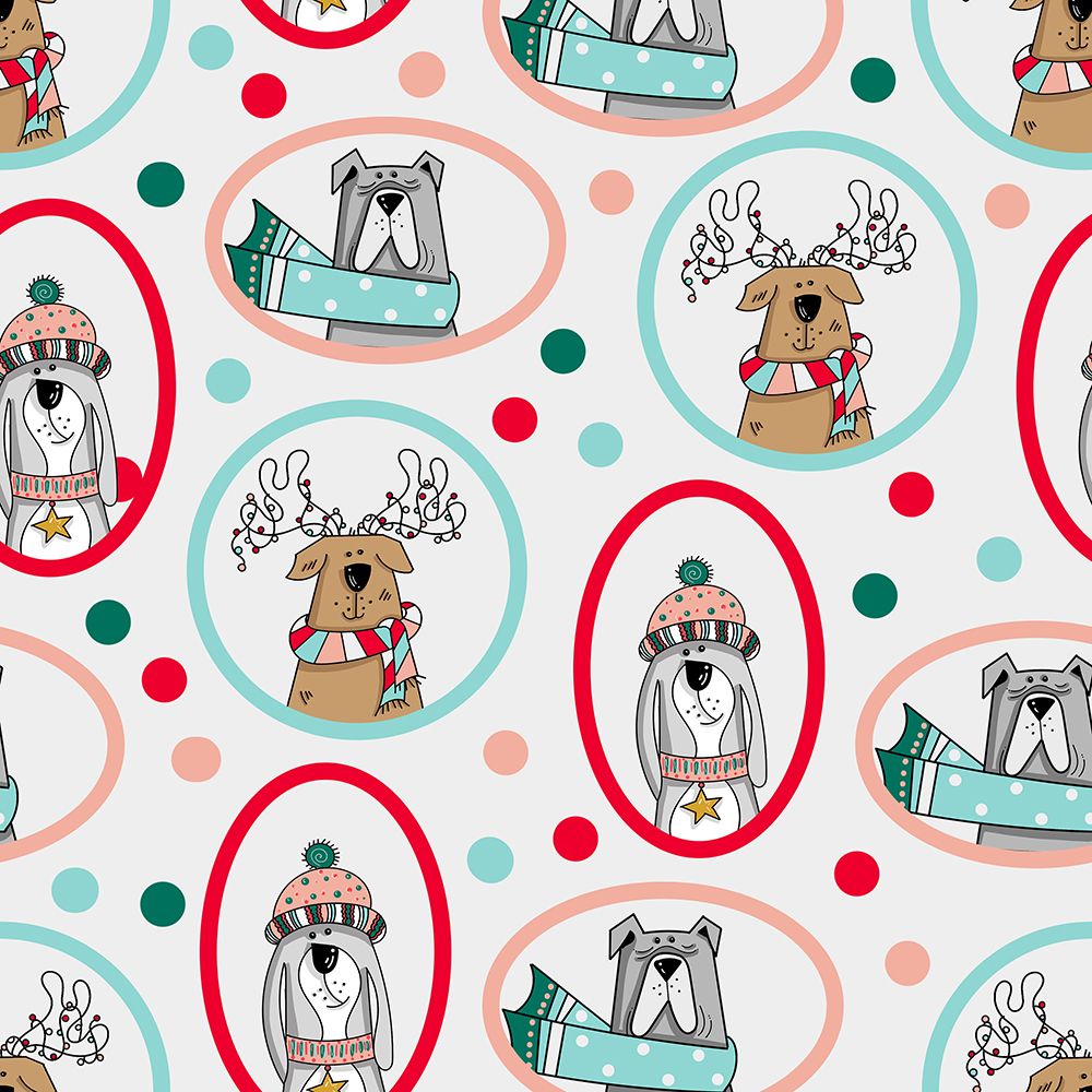 Stylish Christmas Pups art print by Deidre Mosher for $57.95 CAD