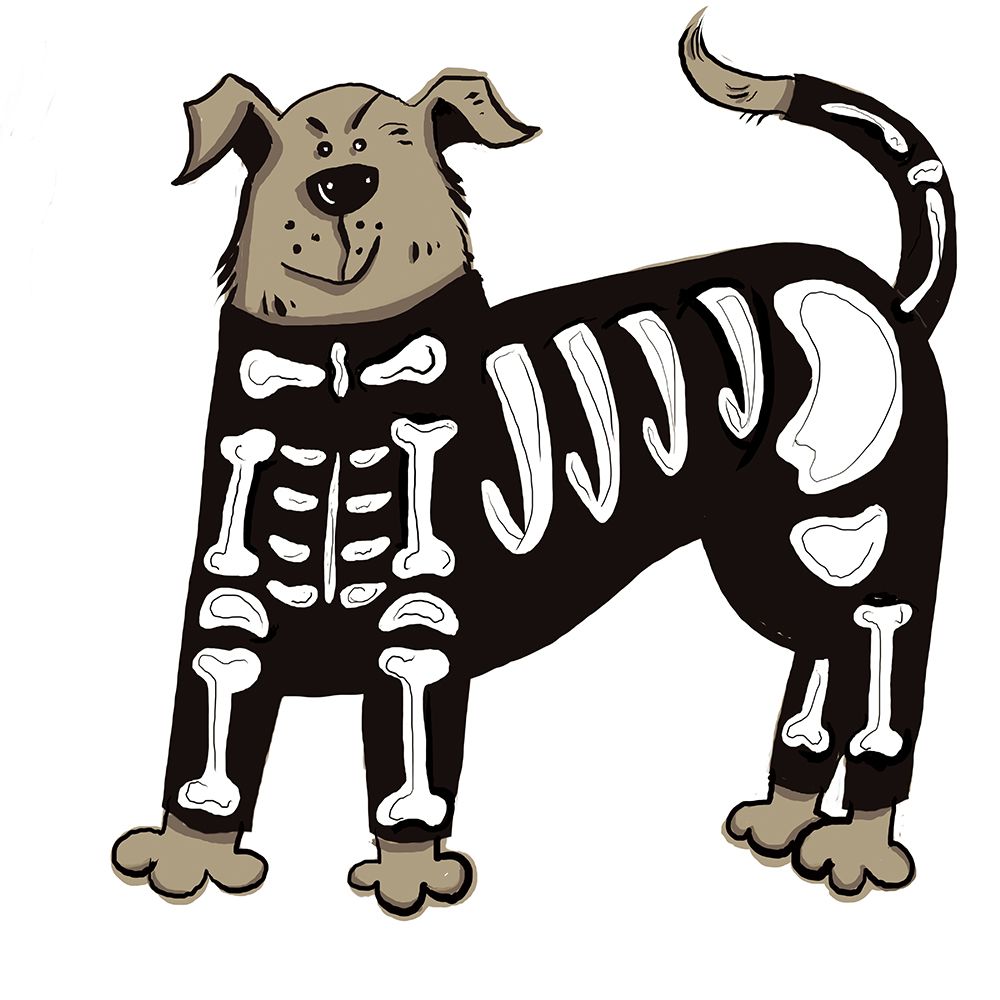 Halloween Costume Dog art print by Deidre Mosher for $57.95 CAD