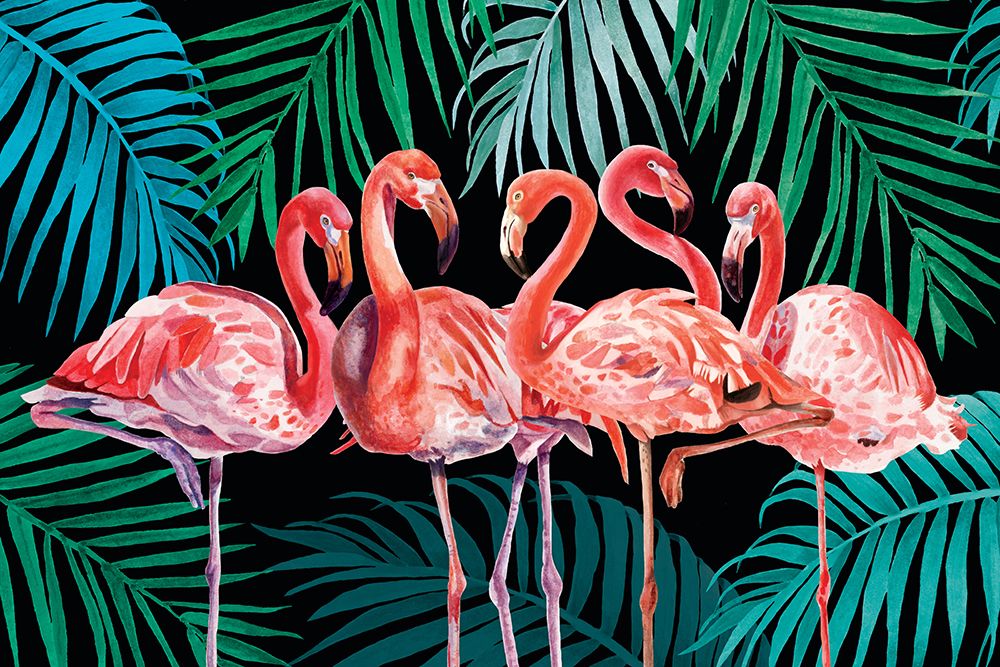 Beautiful Flamingo Nights art print by Lucca Sheppard for $57.95 CAD