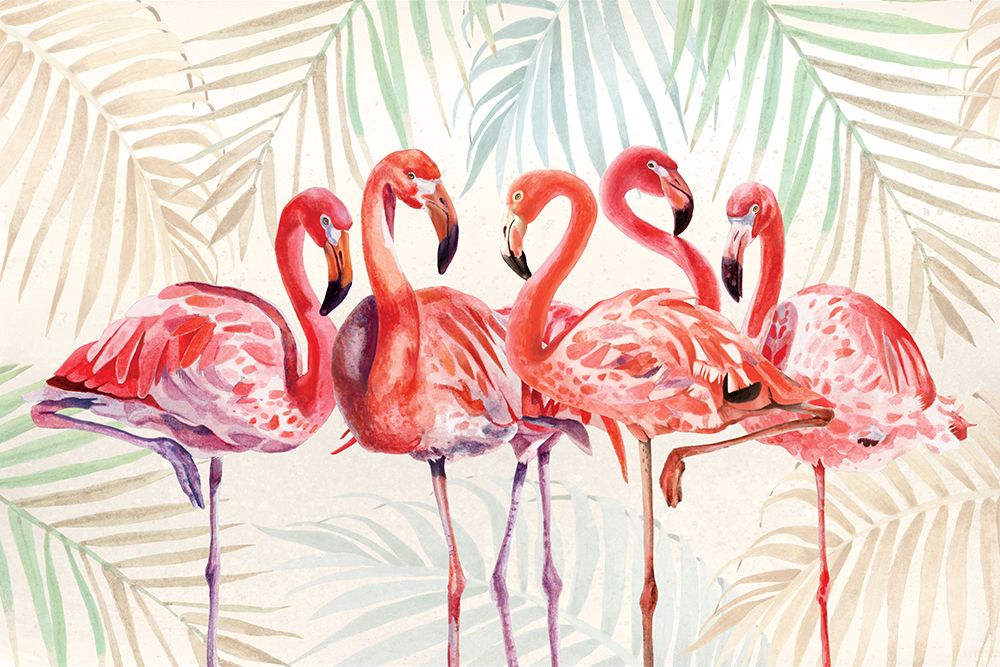 Beautiful Flamingoes art print by Lucca Sheppard for $57.95 CAD