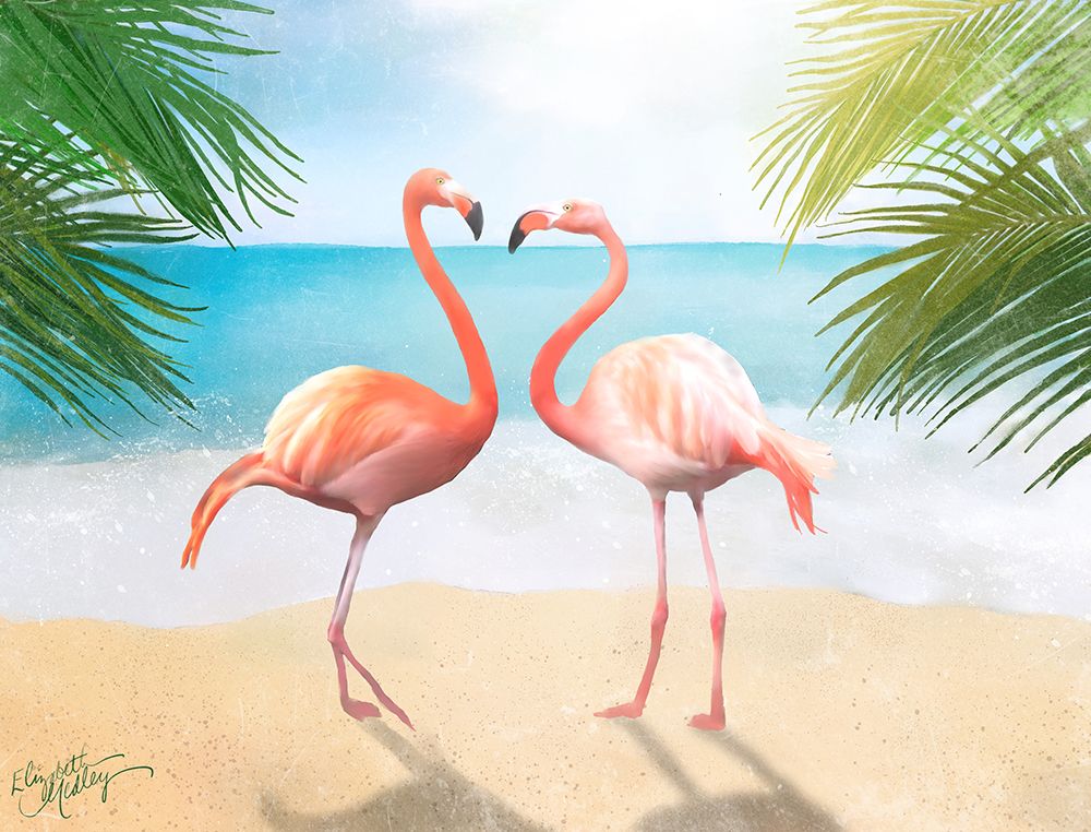 Flamingos Chilling art print by Elizabeth Medley for $57.95 CAD