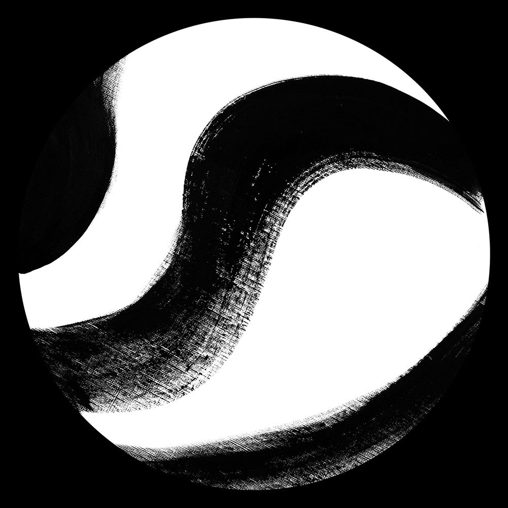 Black Swirls On White Disc art print by Patricia Pinto for $57.95 CAD