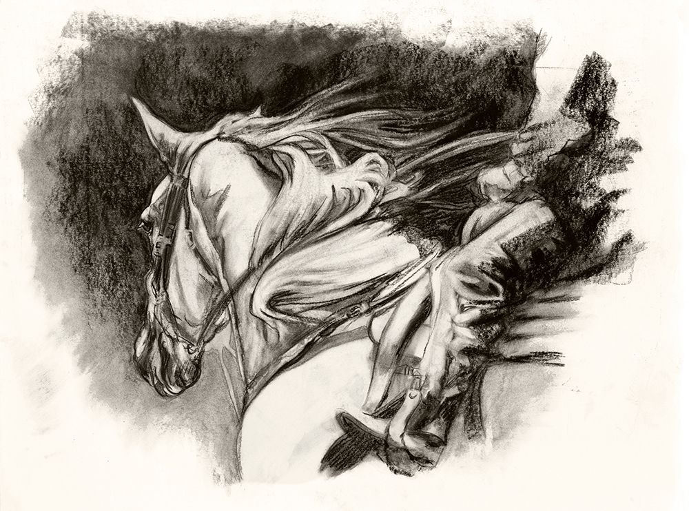 Sketched Horse Rider View art print by Liz Sunridge for $57.95 CAD
