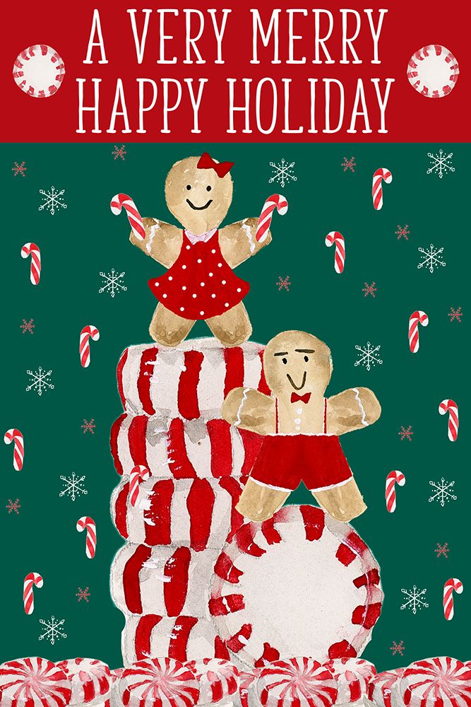 Merry Happy Holiday art print by Lucille Price for $57.95 CAD