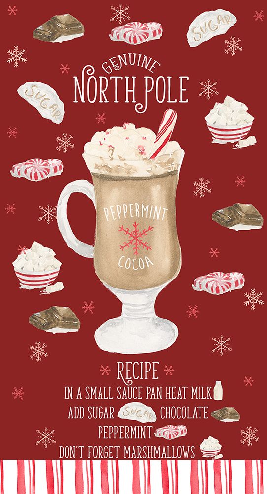 Peppermint Hot Chocolate Recipe art print by Lucille Price for $57.95 CAD