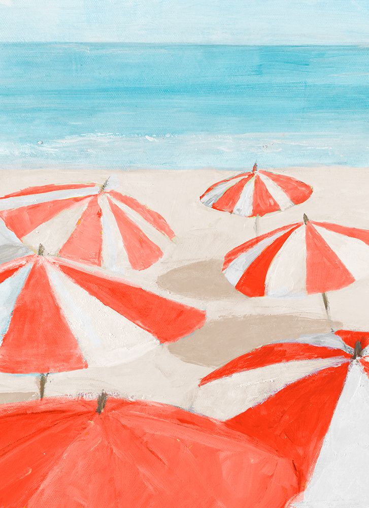 Umbrellas To The  Sea I art print by Lorenzo Collective for $57.95 CAD