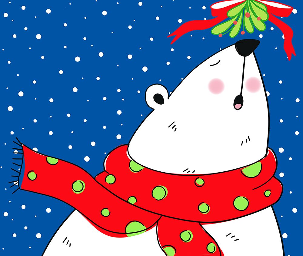 Mistletoe Polar Bear art print by Deidre Mosher for $57.95 CAD