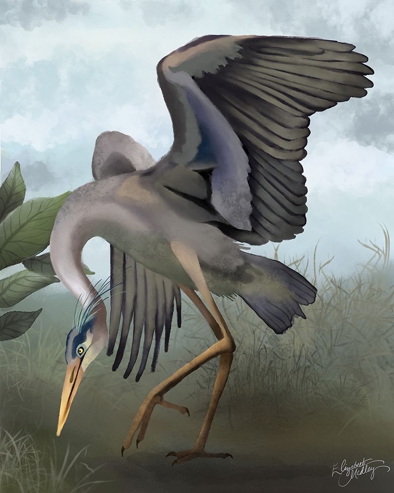 Heron Study II art print by Elizabeth Medley for $57.95 CAD