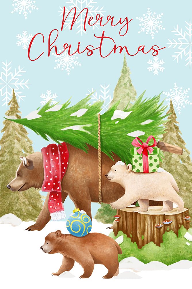 Christmas Bear Family art print by Lucca Sheppard for $57.95 CAD