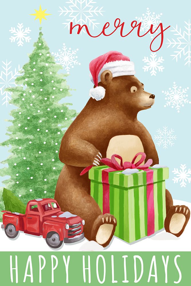Merry Bear art print by Lucca Sheppard for $57.95 CAD