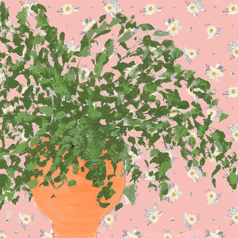 Moody Leaves and Daisies art print by Lucille Price for $57.95 CAD