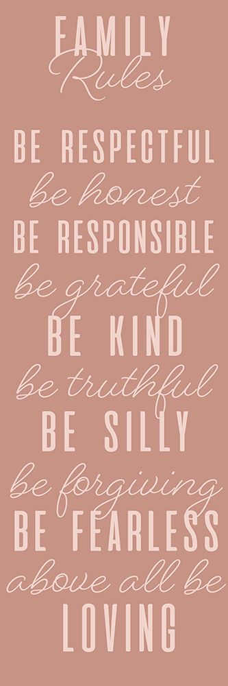 Family Rules art print by SD Graphics Studio for $57.95 CAD