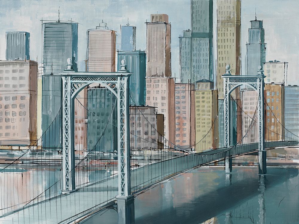 NY City in Blues and Pinks art print by Lorenzo Collective for $57.95 CAD