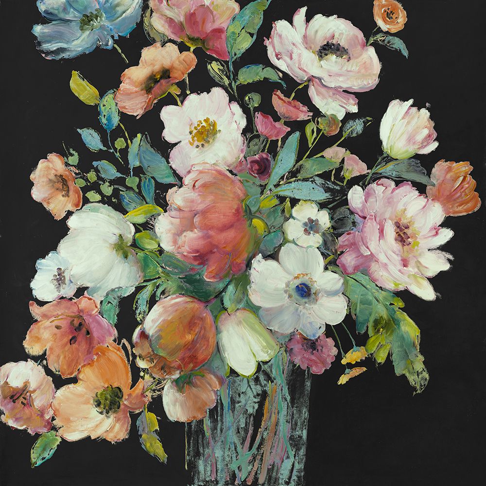 Pop of Assorted Florals on Black art print by Lorenzo Collective for $57.95 CAD