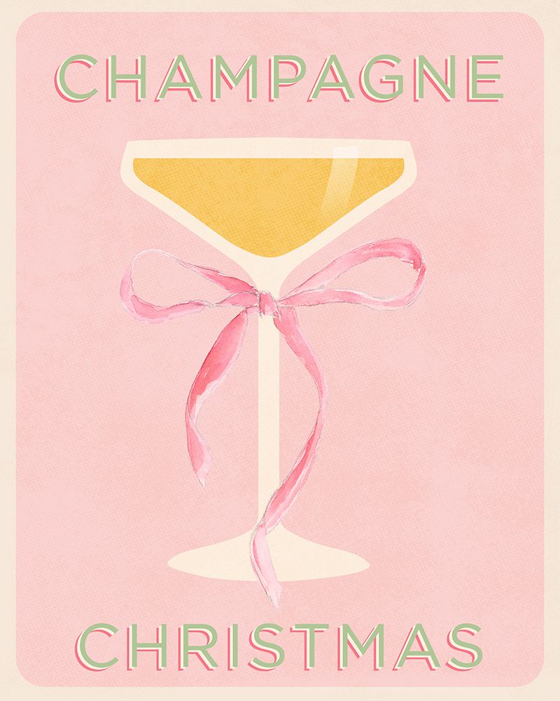 Champagne Christmas art print by Lucille Price for $57.95 CAD
