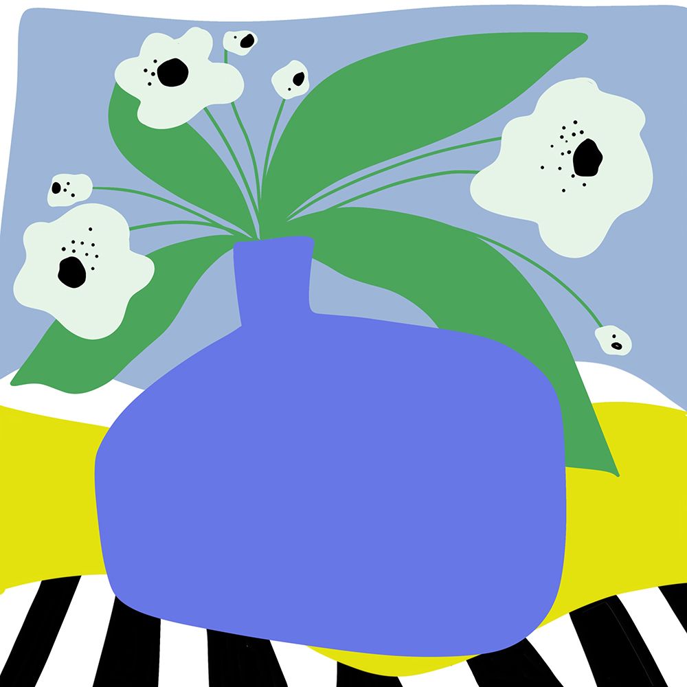 White Flowers In Purple Vase art print by Deidre Mosher for $57.95 CAD