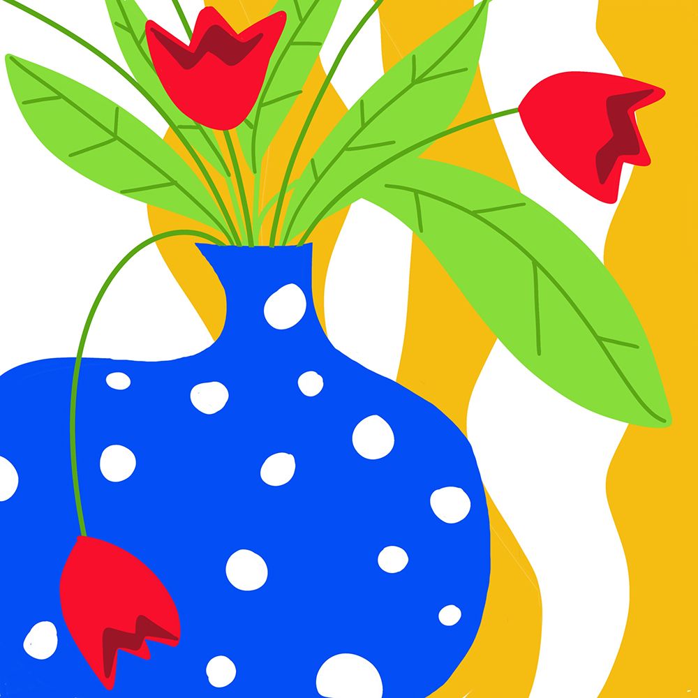 Blue Dot Vase art print by Deidre Mosher for $57.95 CAD